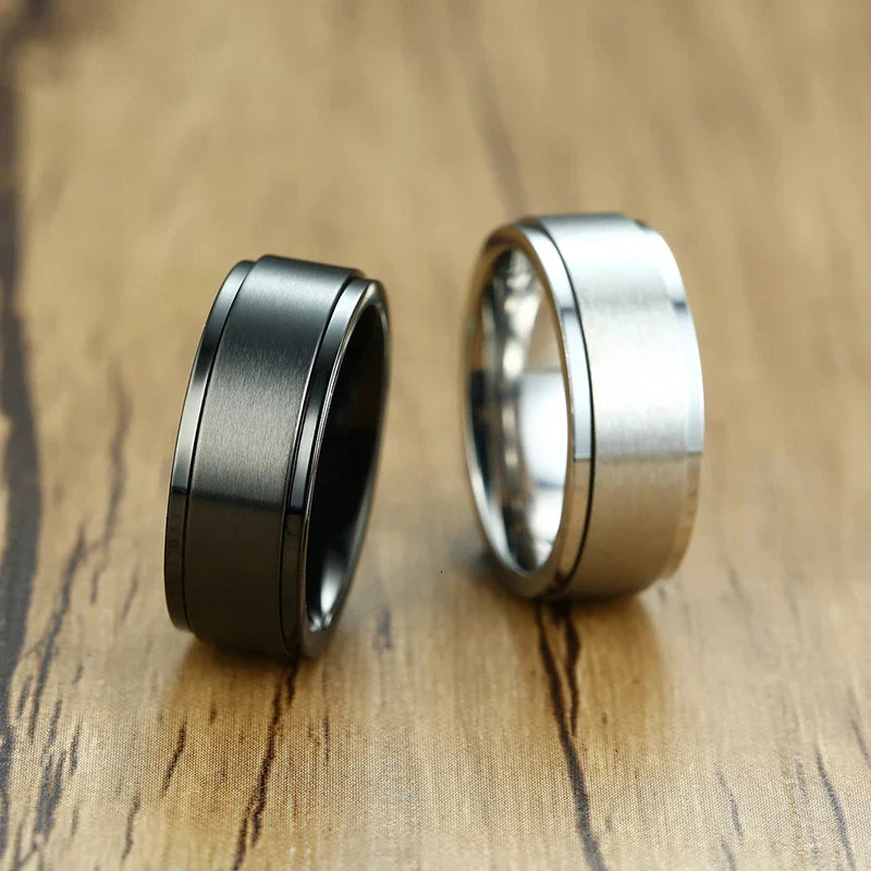 Men's Spinner Anti-Stress Ring Black