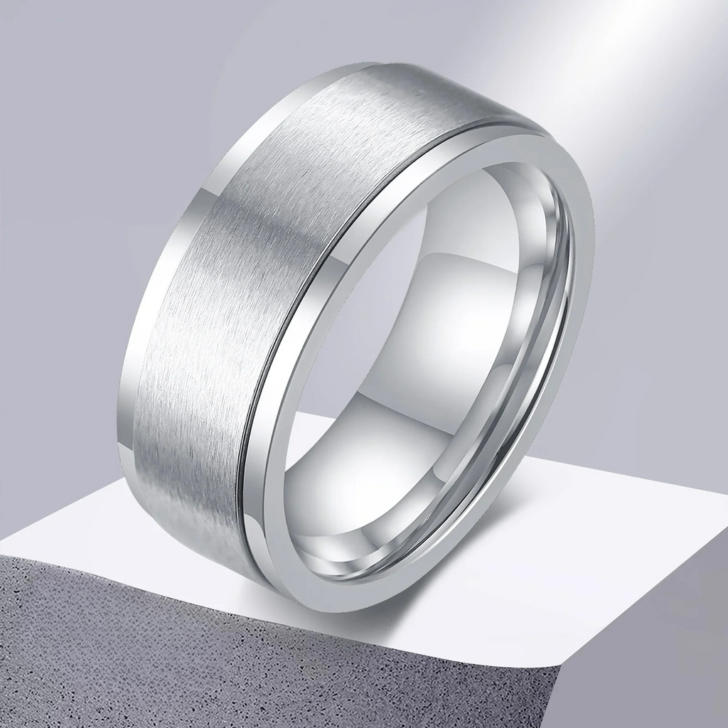 Men's Spinner Anti-Stress Ring Silver