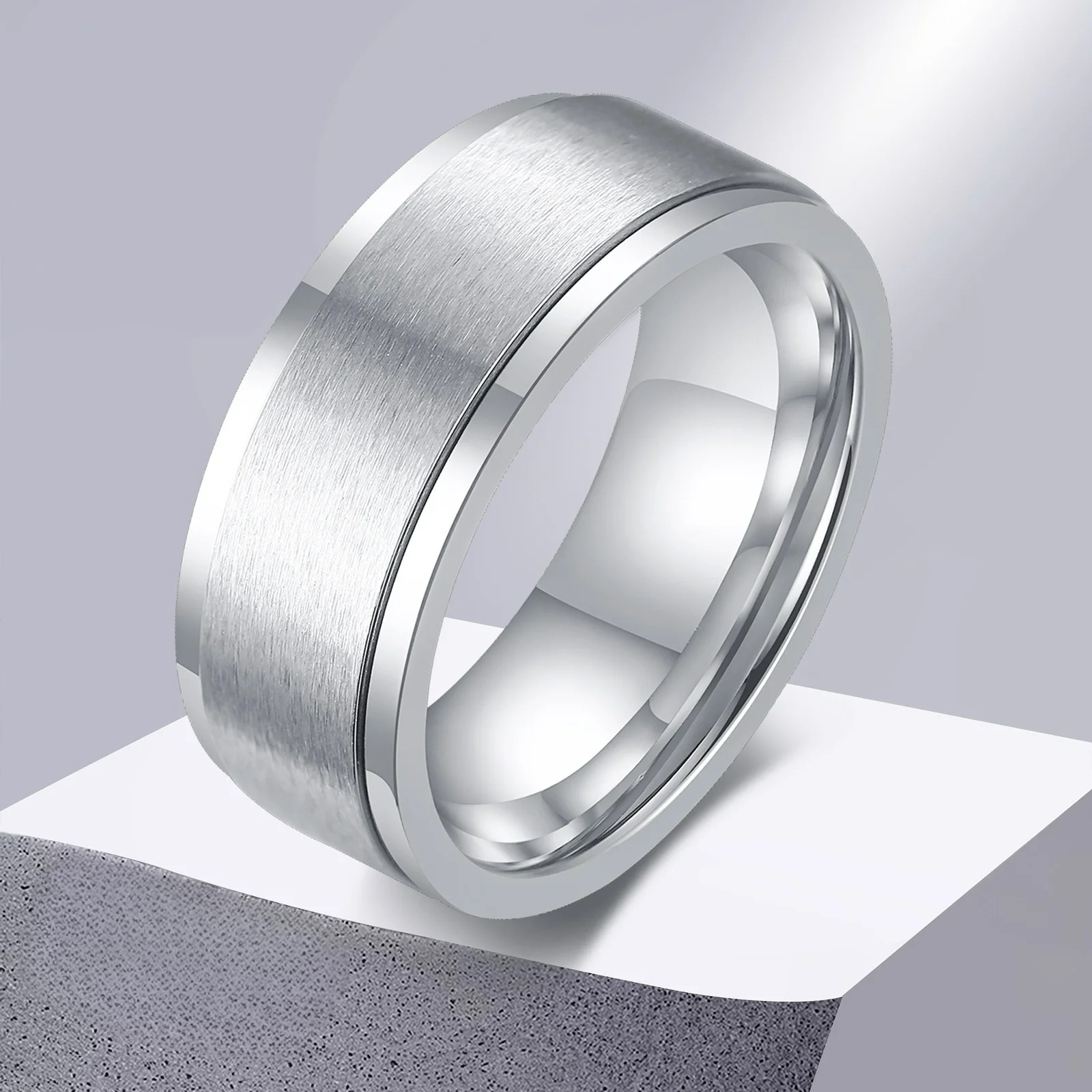Men's Spinner Anti-Stress Ring Silver