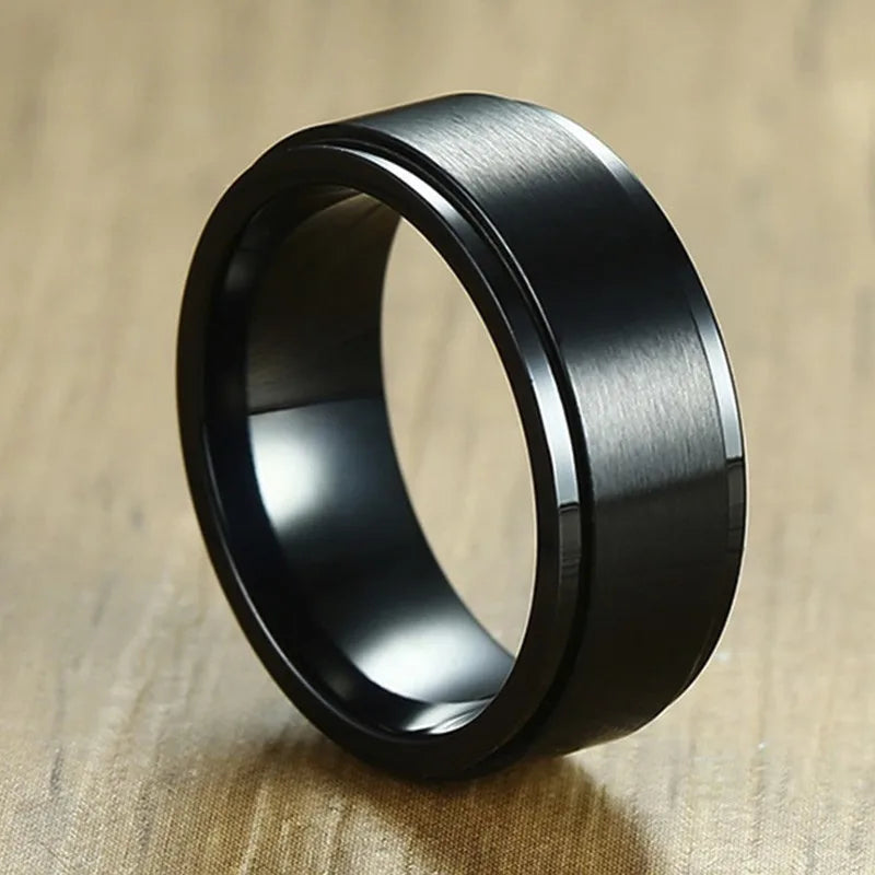 Men's Spinner Anti-Stress Ring Black