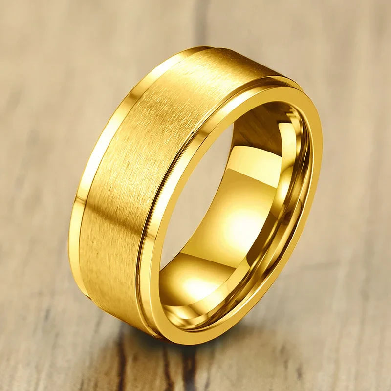 Men's Spinner Anti-Stress Ring Gold