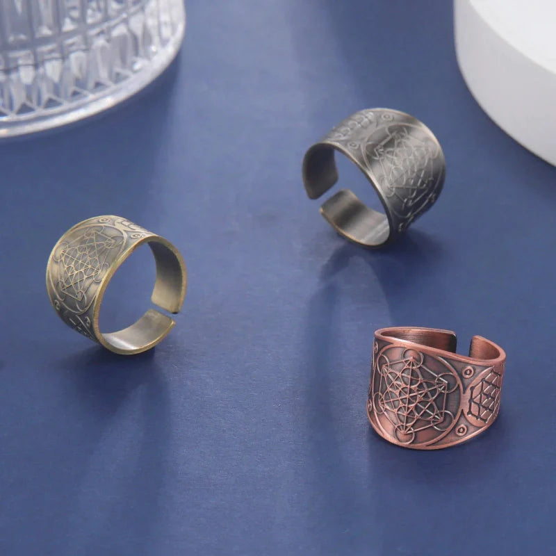 Men's Ring Metatron's Cube Rose Gold