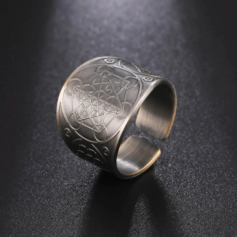 Men's Ring Metatron's Cube Silver