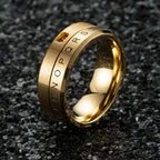 Spinning Anti-Stress Letter Band Ring gold