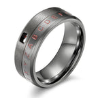 Spinning Anti-Stress Letter Band Ring black