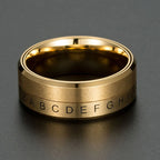 Spinning Anti-Stress Letter Band Ring gold