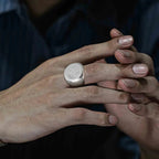 Black Ring Metatron's Cube silver