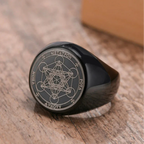 Black Ring Metatron's Cube black