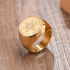 Black Ring Metatron's Cube gold