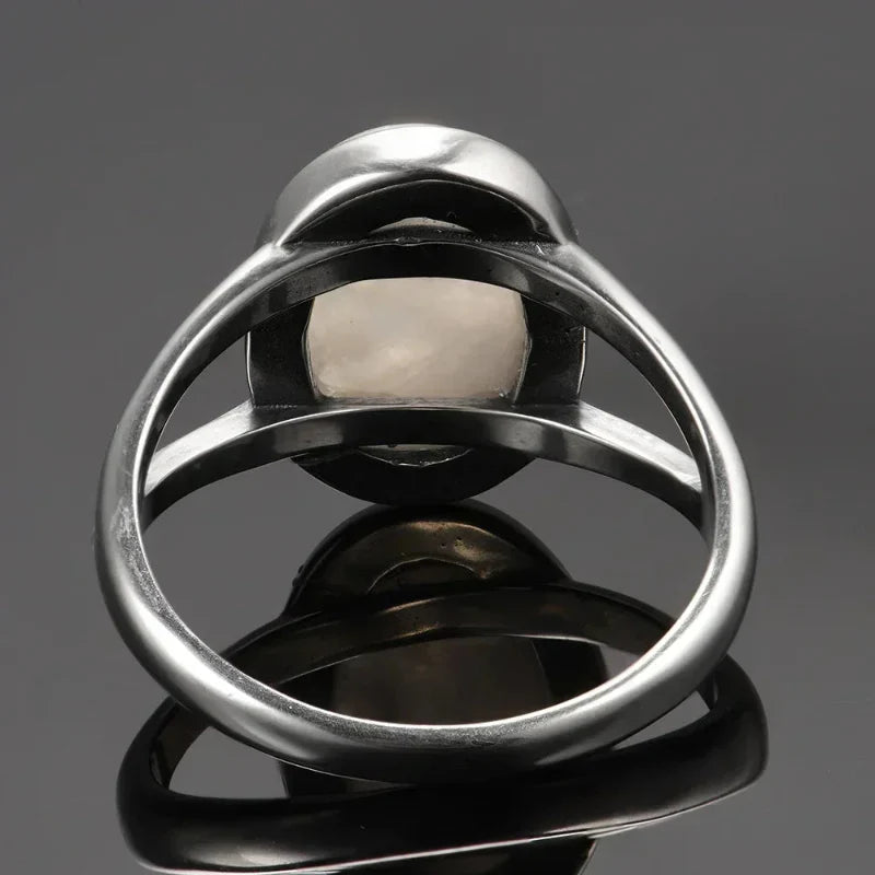 Oval Band Ring for Women Moonstone