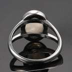 Oval Band Ring for Women Moonstone