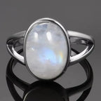 Oval Band Ring for Women Moonstone
