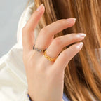 Gold and Silver Paw Band Ring