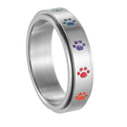 Spinning Anti-Stress Ring with Hearts or Paws paws