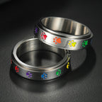 Spinning Anti-Stress Ring with Hearts or Paws heart