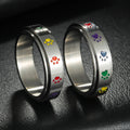 Spinning Anti-Stress Ring with Hearts or Paws paws
