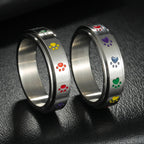 Spinning Anti-Stress Ring with Hearts or Paws paws