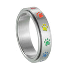 Spinning Anti-Stress Ring with Hearts or Paws paws