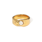 Women's Band Ring with Pearl
