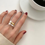 Ring for Women with White Pearl silver