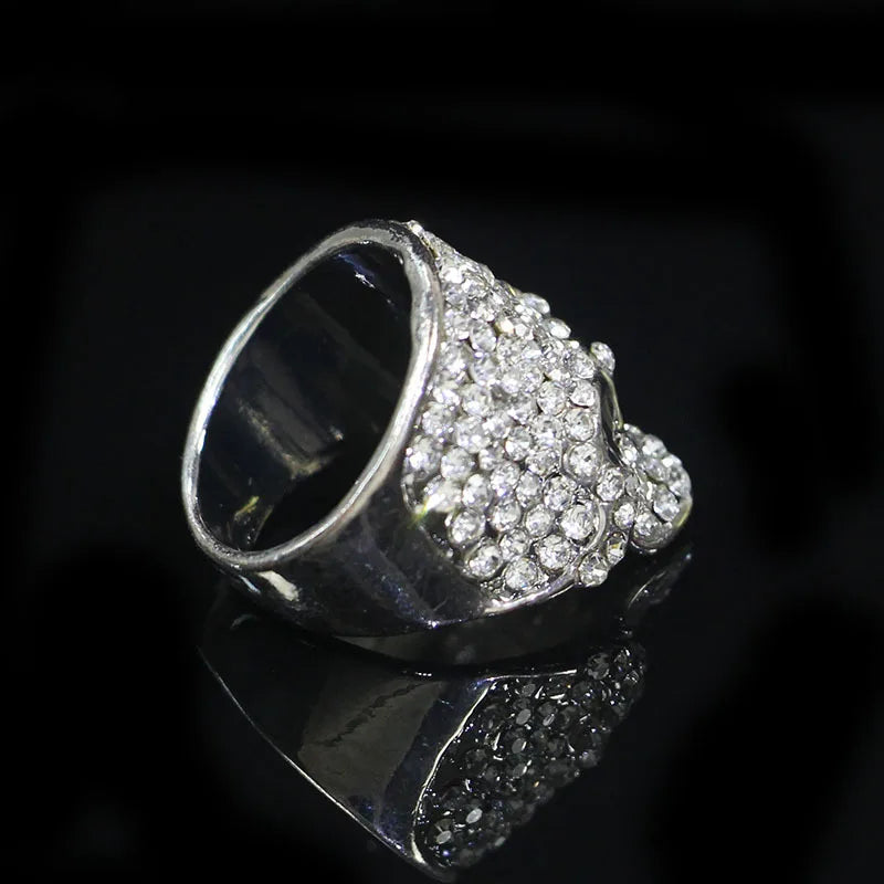 Rhinestone Skull Ring