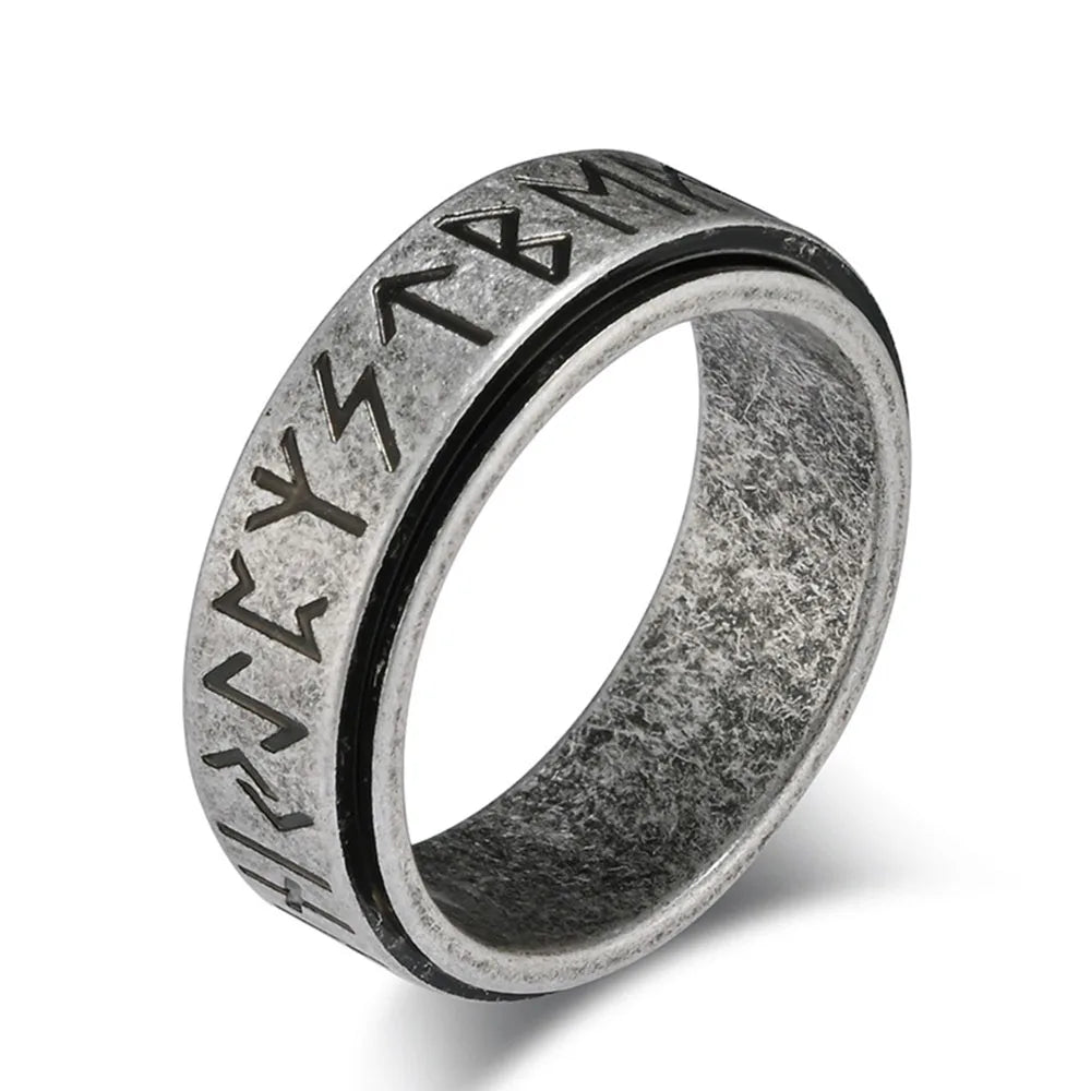 Viking Men's Spinner Anti-Stress Band Ring gray