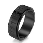 Viking Men's Spinner Anti-Stress Band Ring black