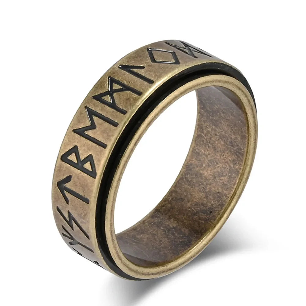 Viking Men's Spinner Anti-Stress Band Ring gold