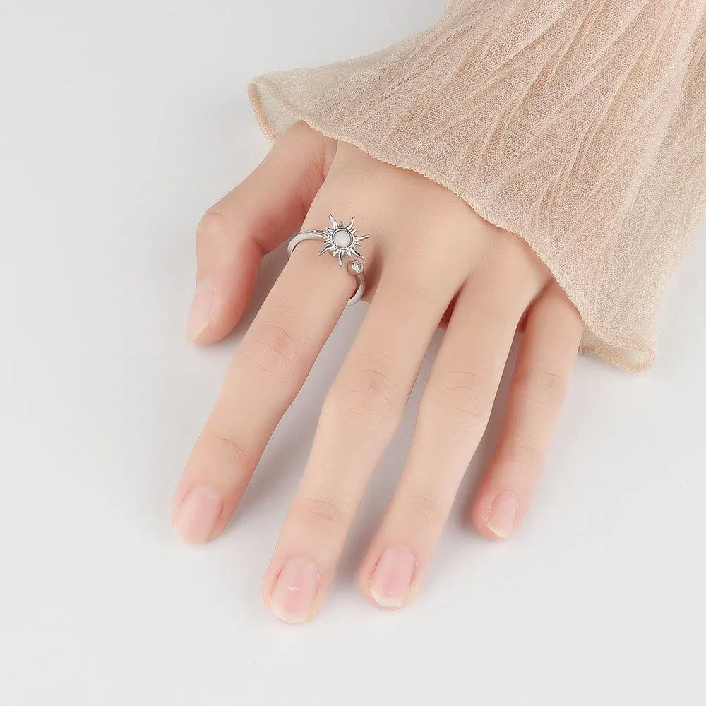 Sun Rotating Band Anti-Stress Ring silver