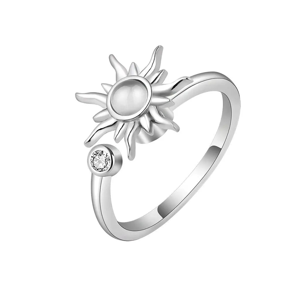 Sun Rotating Band Anti-Stress Ring silver