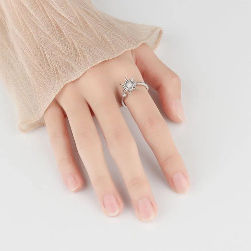 Sun Rotating Band Anti-Stress Ring silver