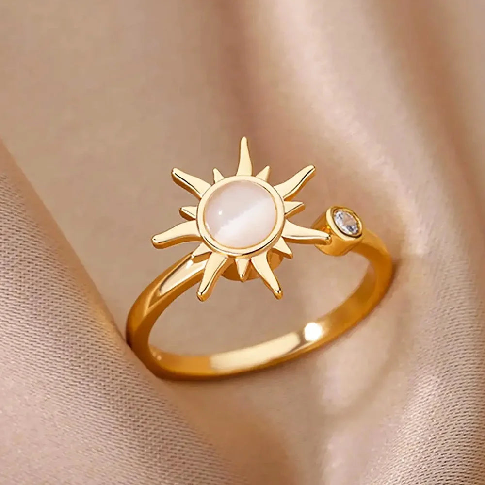 Sun Rotating Band Anti-Stress Ring gold