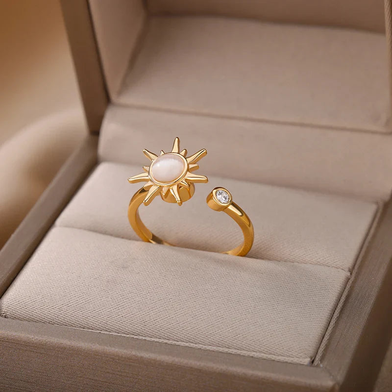 Sun Rotating Band Anti-Stress Ring gold