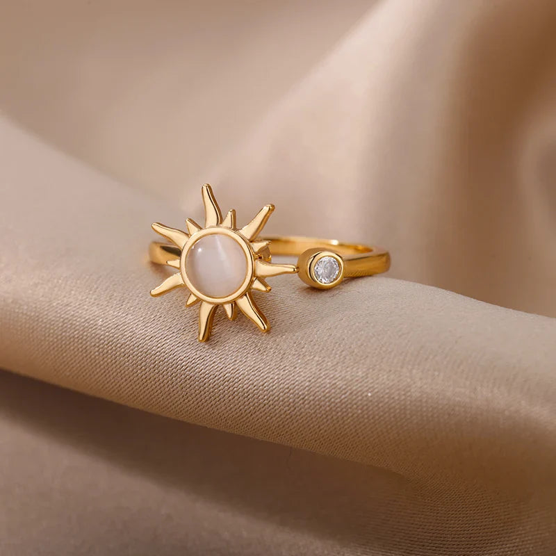 Sun Rotating Band Anti-Stress Ring gold