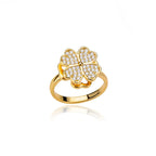 Anti-Stress Ring Rotating Four-Leaf Clover Gold