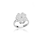 Anti-Stress Ring Rotating Four-Leaf Clover Silver
