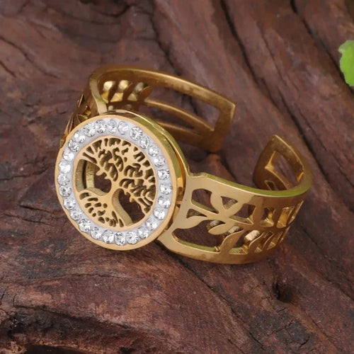 Women’s Tree of Life Ring Gold Signet Ring
