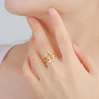 Life Tree Zircon Women's Ring Gold