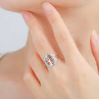 Life Tree Zircon Women's Ring Silver
