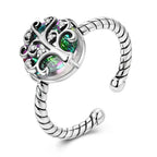 Life Tree Zircon Ring for Women Silver