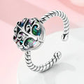Life Tree Zircon Ring for Women Silver