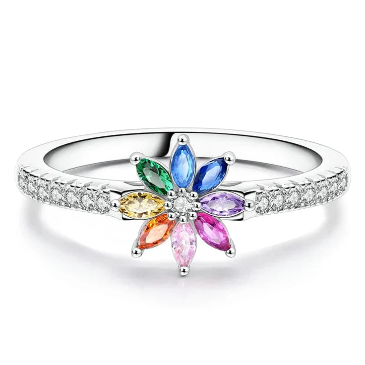 Rainbow Flower Ring