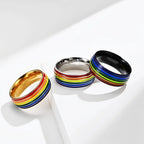 Men's silver rainbow ring
