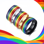 Men's black rainbow ring