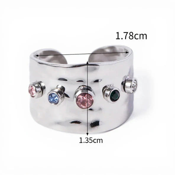 Wide rainbow ring
