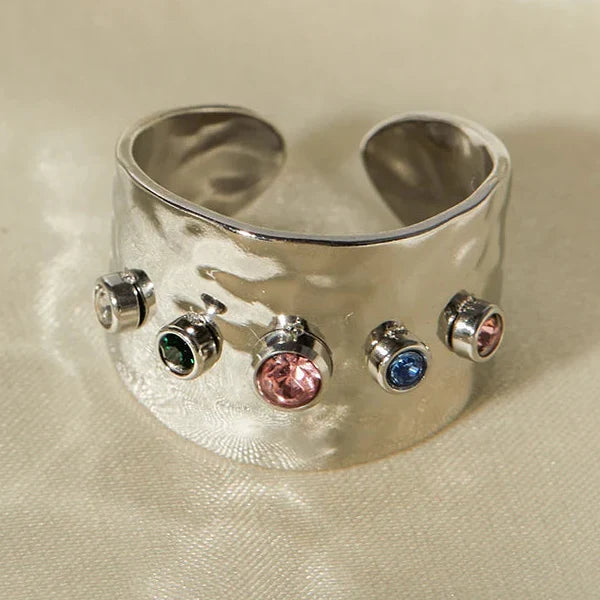 Wide rainbow ring