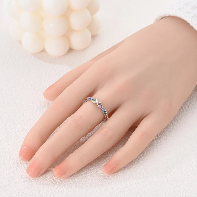 Rainbow infinity symbol ring