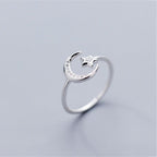 Moon and Stars Celestial Ring for Women 