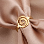 Spiral design ring for women gold round