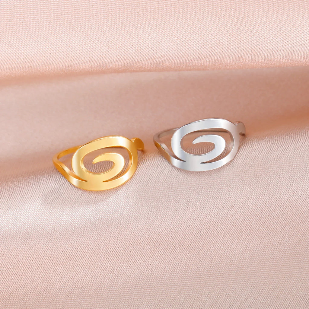 Spiral design ring for women gold